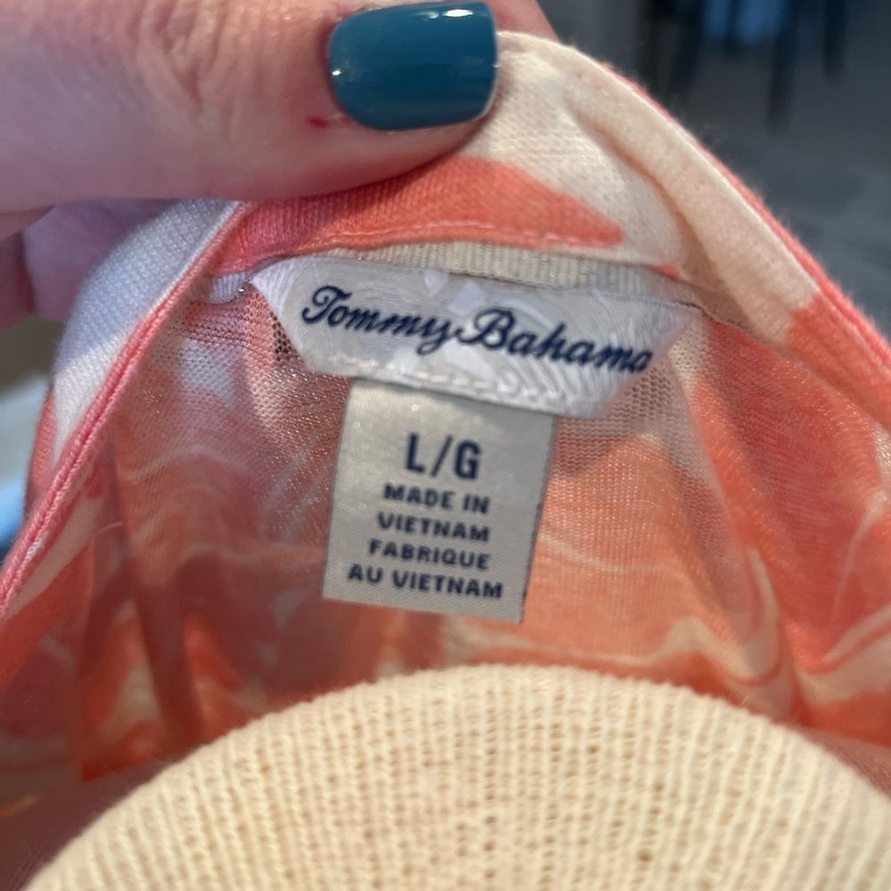 Tommy Bahama Top L 100% Linen Tropical Breezy Lux - Picture 4 of 5